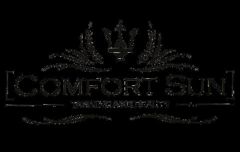 Komfort Solini premium quality logo with ornate crown and floral design elements on black background